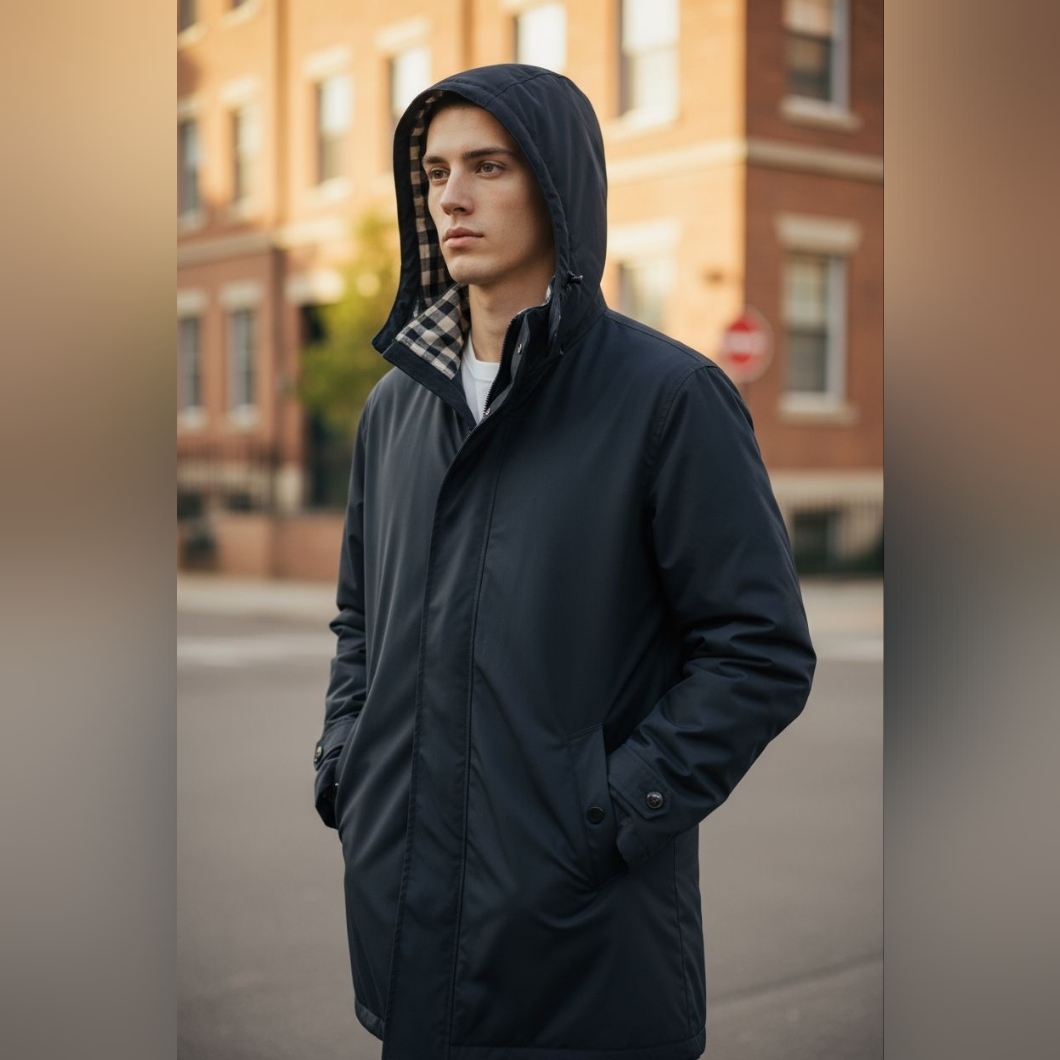 Burberry London Navy Raincoat Unisex 2 Layers - Euc
